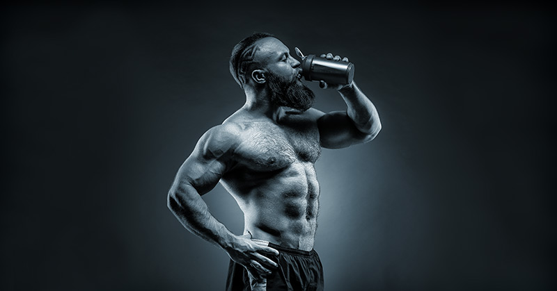 Athlete Drinking Protein Shake