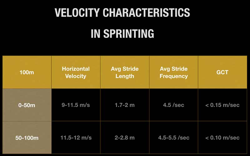 Velocity Characteristics in Sprinting