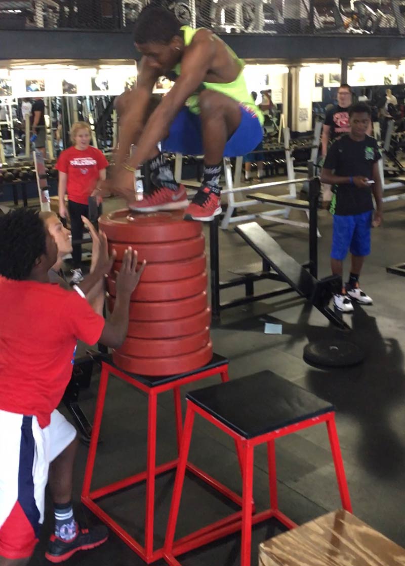 Box Jumps using Plyo Boxes