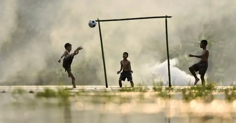 Boys Playing Soccer