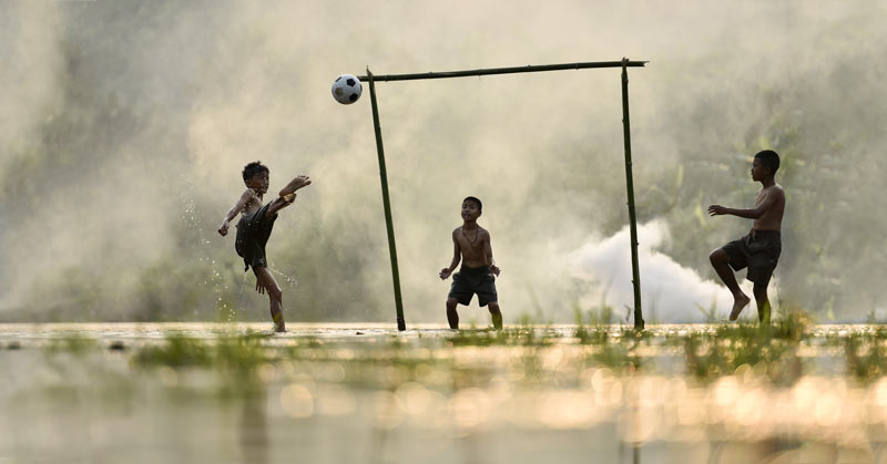 Boys Playing Soccer