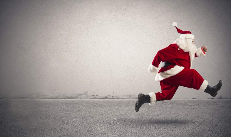 Sprinting Santa Claus