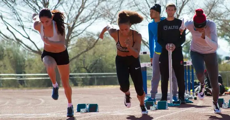 ALTIS Sprinters Practicing Block Starts