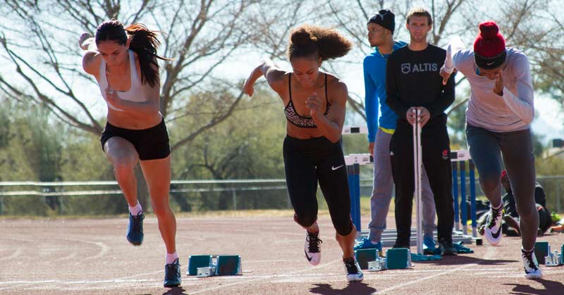 ALTIS Sprinters Practicing Block Starts