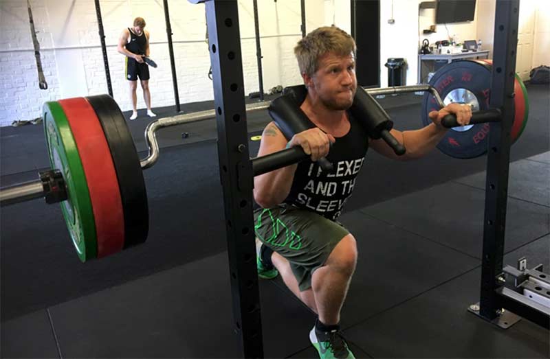 Athlete Performing Hand Supported Split Squat