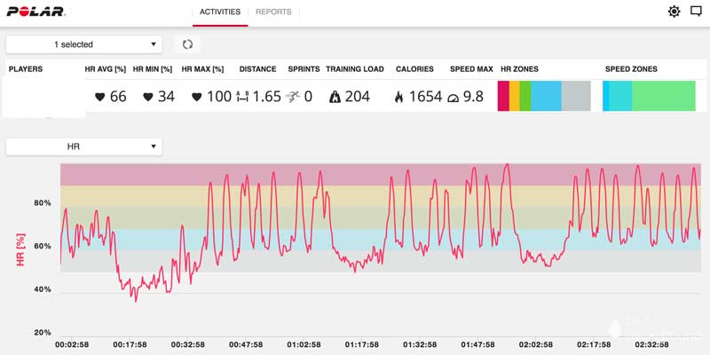 Polar Heart Rate Graph