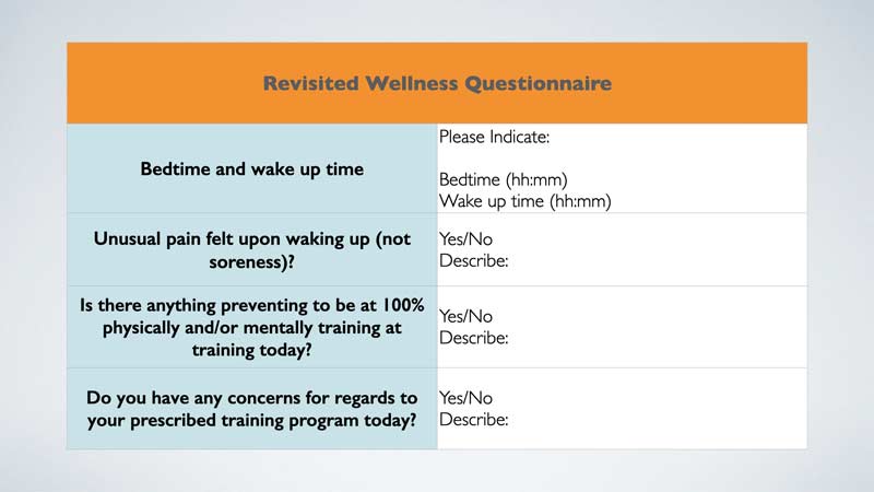 Revisited Wellness Questionnaire