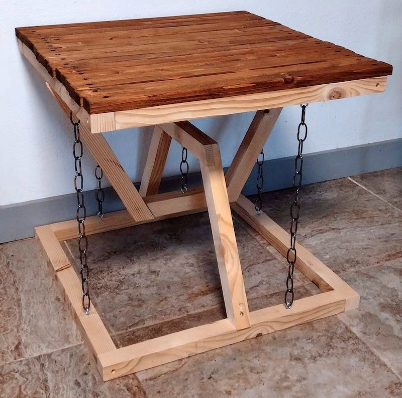 Tensegrity table demonstrating concept of tensile strength.