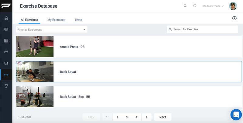 Exercise Database