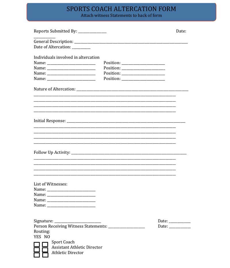 Altercation Form
