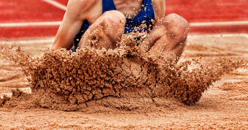 Athlete Landing in Long Jump Pit|Long Jump|Power Jumpers and Speed Jumpers|Single Leg Strength and Power