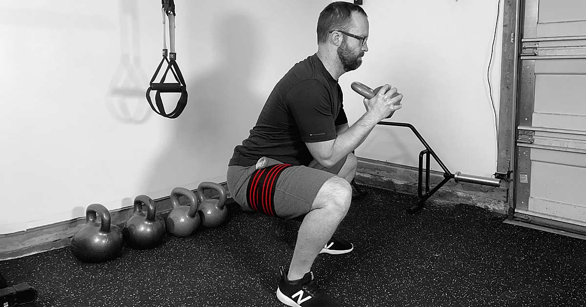 BFR Demo|BFR Knee Wrap|BFR Cuff|Lower Body|Leg Extensions|A table showing LL-BFR interventions for resistance training and walking. Includes cuff width