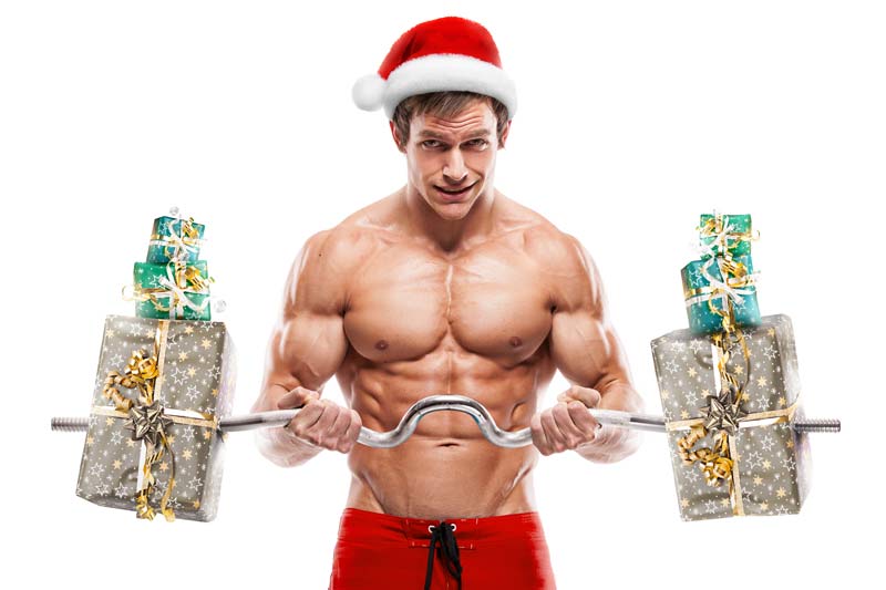 Bicep Curl Wearing Santa Hat
