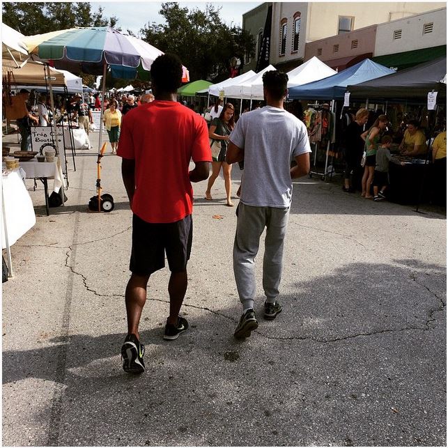 Shopping at local market