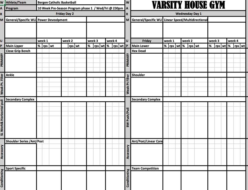 Daily Training Template