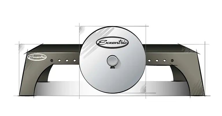 KBox by Eccentric|kBox|Free Weights Flywheel|kBox 3|Isoinertial Training|Par4Success kBox|Finn Sports Sci|kBox Force Plates|Flywheel Vertical Jump|Sport Science Flywheel|High Speed Eccentric Squat|Eccentric Rotation|Pronertial Flywheel|A black and white image of a step bench with a megaphone and a stopwatch on top. The background is a concrete wall.|A person in a green shirt balances on a step platform while holding onto a barbell. Another person kneels beside them on the gym floor