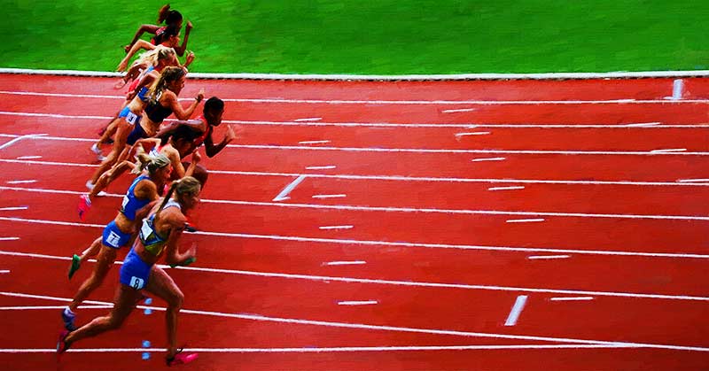 Female 100 meter sprinters