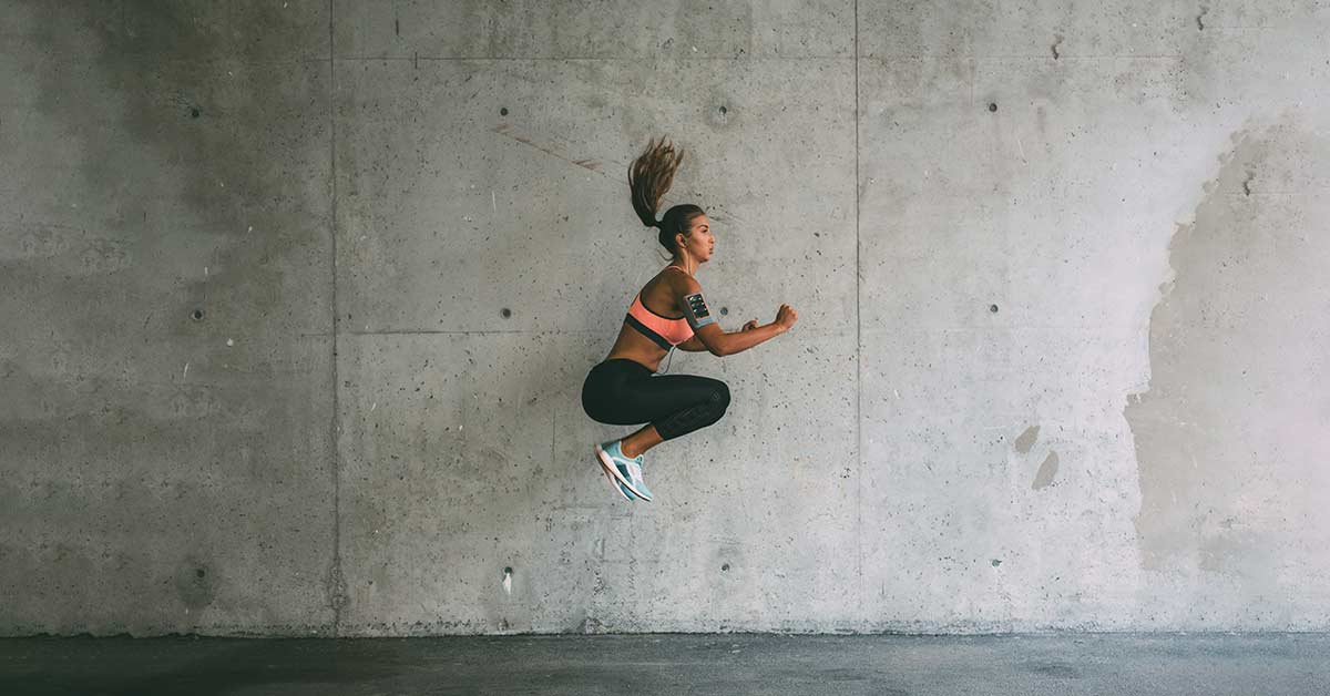 Female Athlete Jumping
