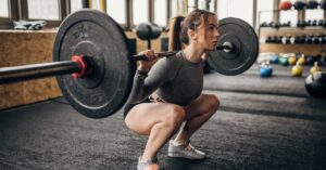 Female Back Squat|Concentric Load|Eccentric Lenghtening|Creating Force Resisting Force|Stress Strain Curve|Sliding Filament|Winding Filament|Chart listing activities and the supramaximal forces on the body: Walking (1.5X bodyweight)