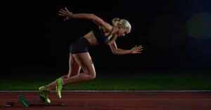 Female Sprinter Block Start|Anaerobic Speed Reserve Calculations|Spreadsheet with calculations for speed and distance over time. Shows data for two time points