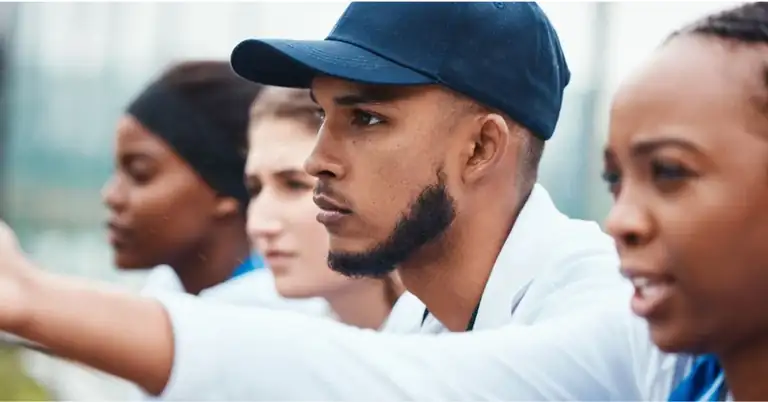 A group of focused individuals