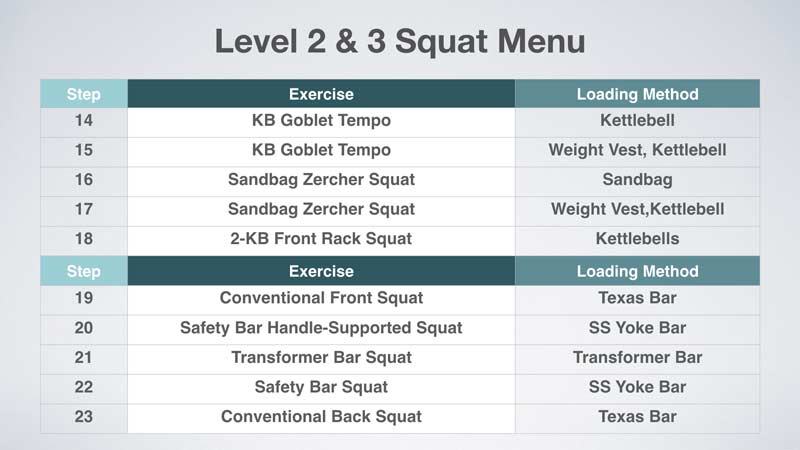 Level 2-3 Menu
