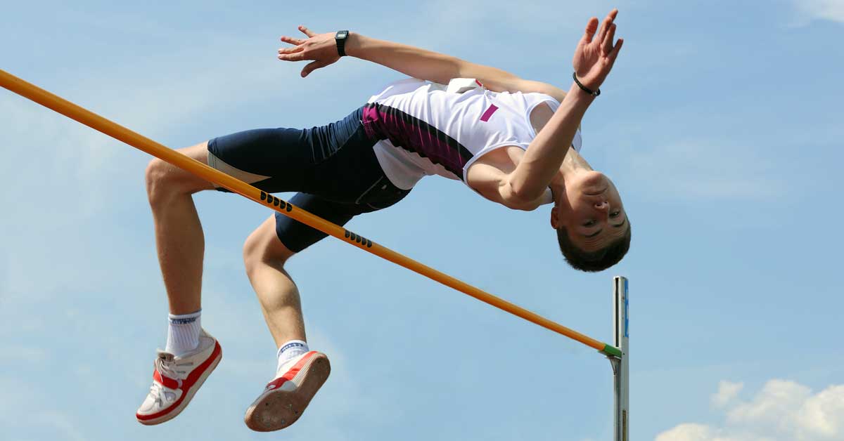 High Jump|A simple diagram with a black line labeled B at the start