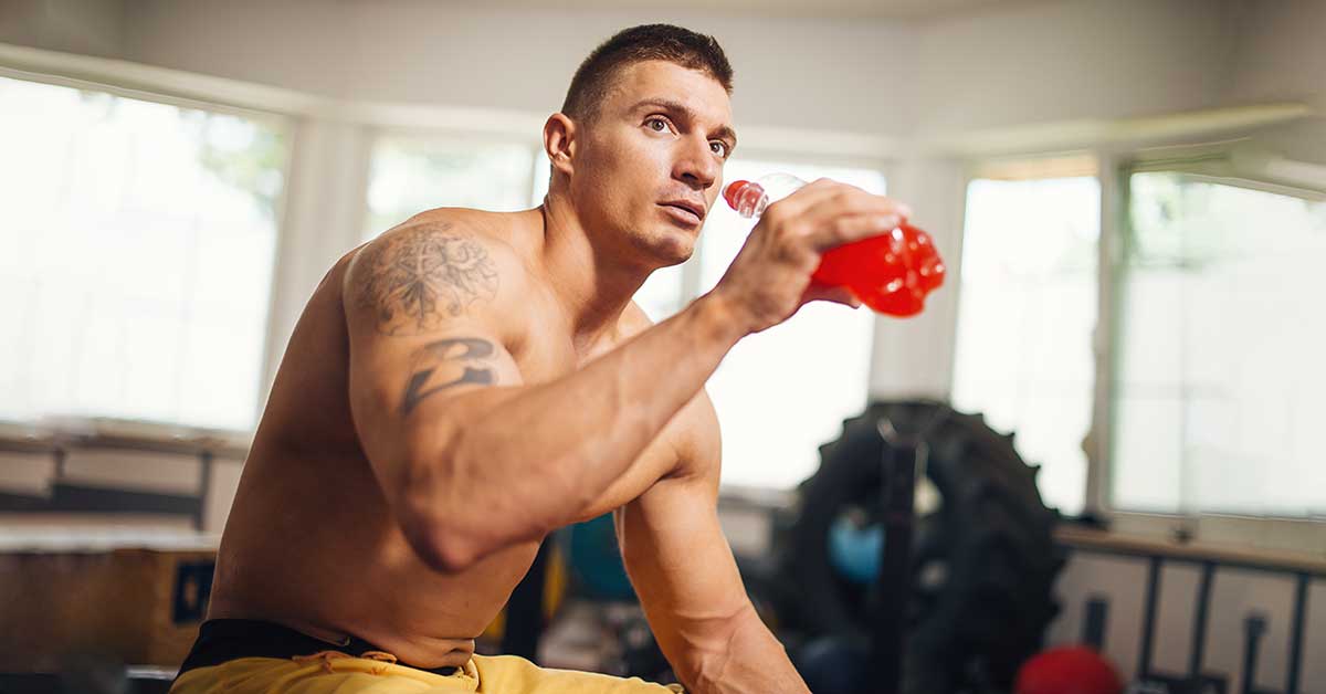 Athlete with Sports Drink|Sports Drink|Energy Bar