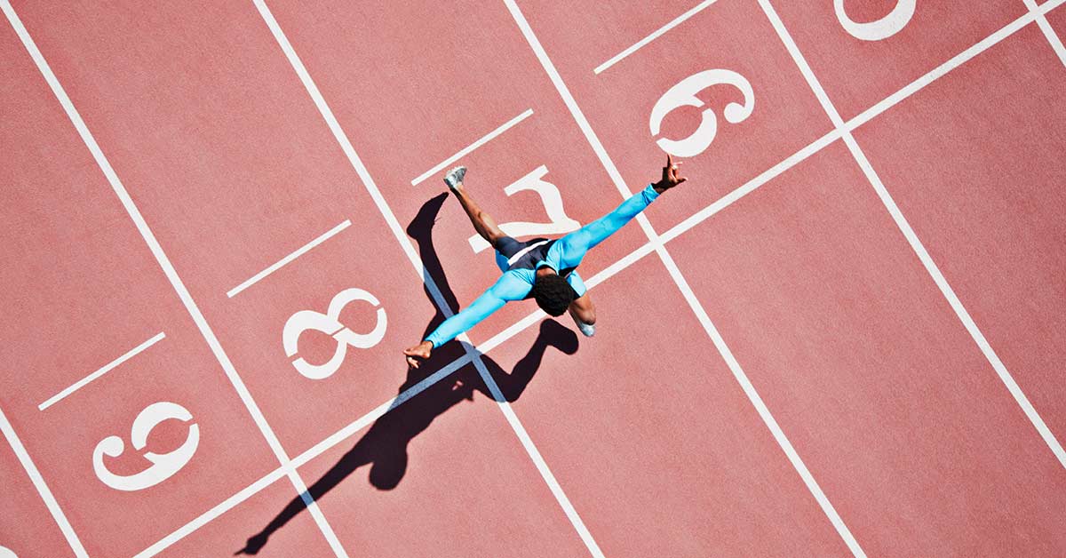 Sprinter Crossing Finish Line