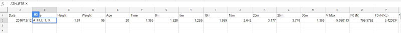 Image 2: Data from the MySprint app. At a minimum, you need to collect athletes’ sprint times to truly know whether they are getting faster. MySprint also gives technical feedback and force-velocity data.