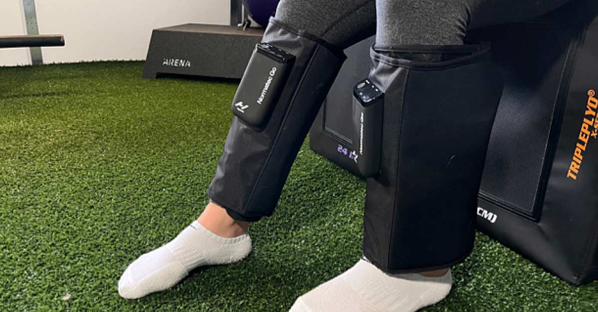 Normatec Go|Recovery Pillars|Aerobic Capacity|Three thermographic images labeled A
