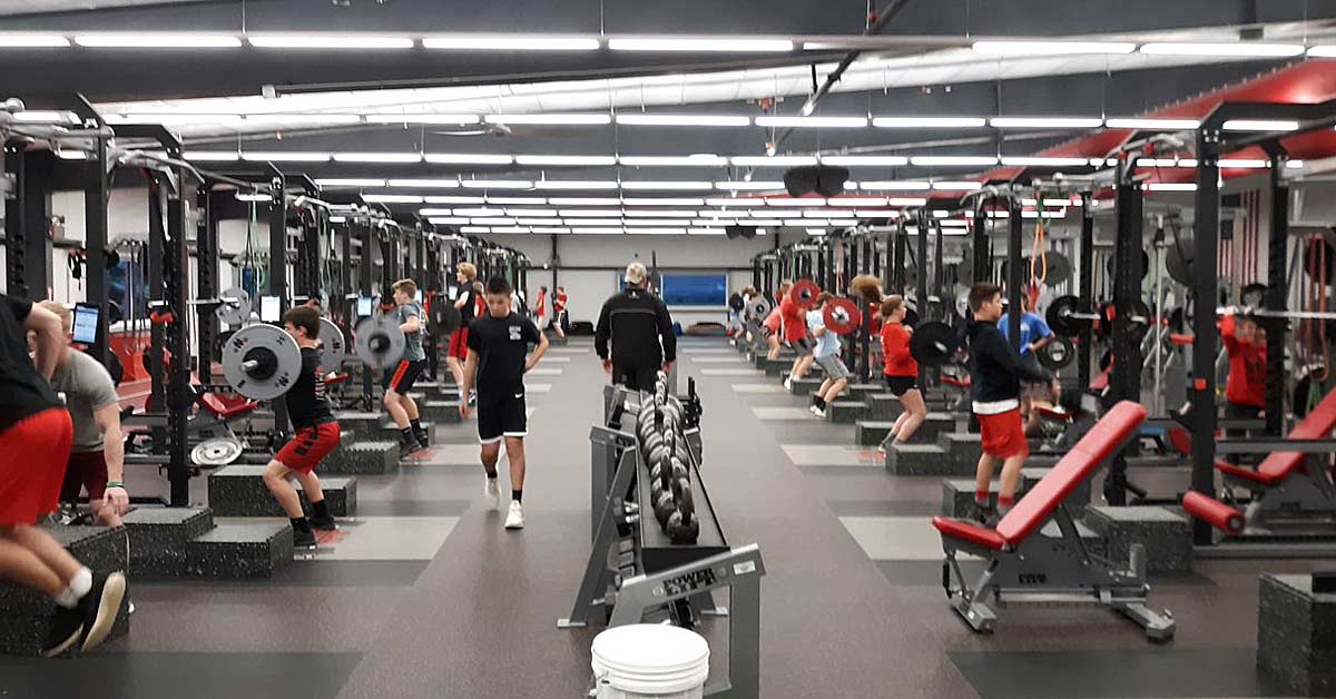 North Scott Weight Room|Collage Branding|WR Sightlines|Specialty Equipment|Woodway Treadmills
