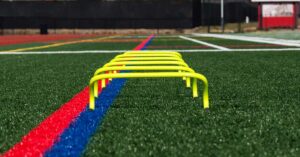 Plyometrics High School|A diagram illustrating stages of athletic movement from elastic power to maximum strength. It shows ground contact times for different activities (e.g.