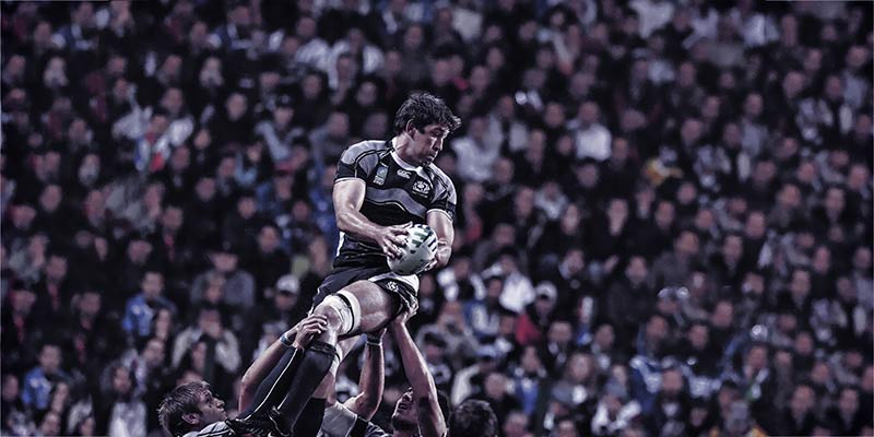 Rugby Players with Ball