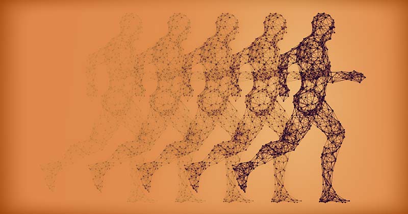 Illustration of a human figure composed of interconnected lines and nodes