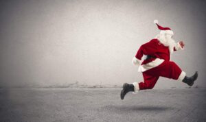 Sprinting Santa Claus|Assorted Fine Chocolate|Bicep Curl Wearing Santa Hat