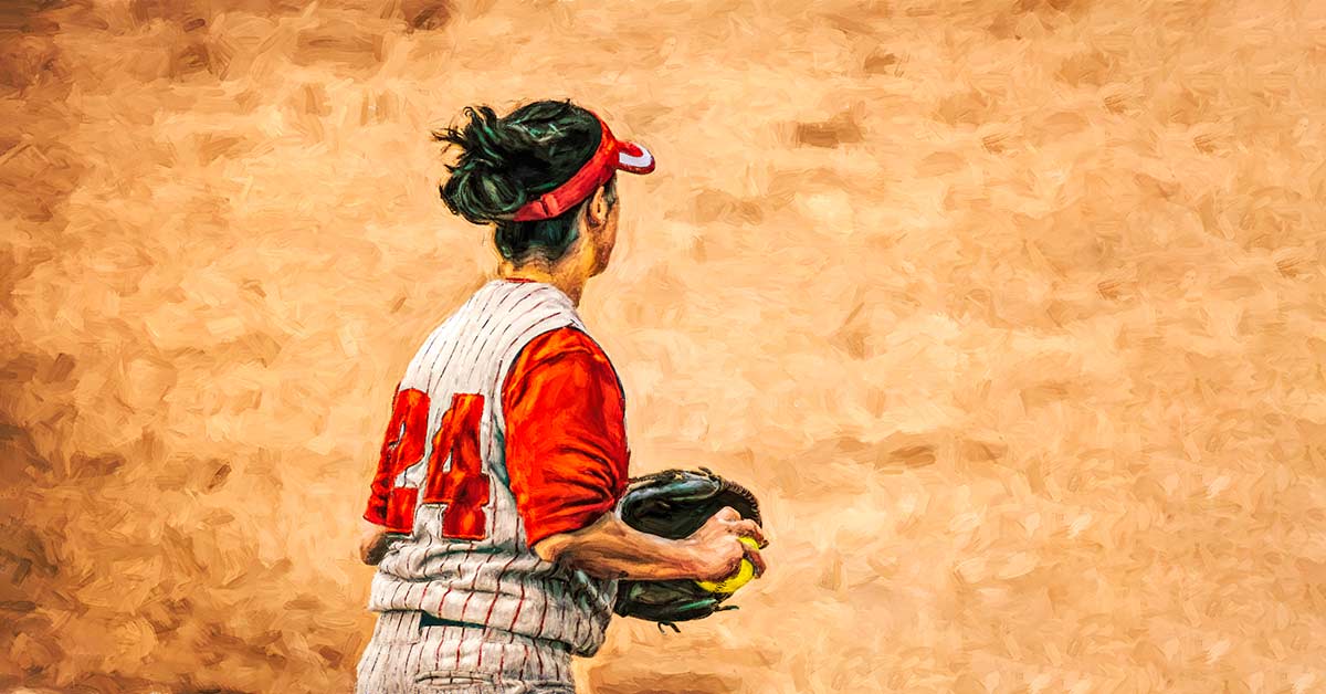 Softball Player Ready to Throw|Hoover Female Athletes|Athletes at Racks|Female Workouts|Hoover Chart Growth
