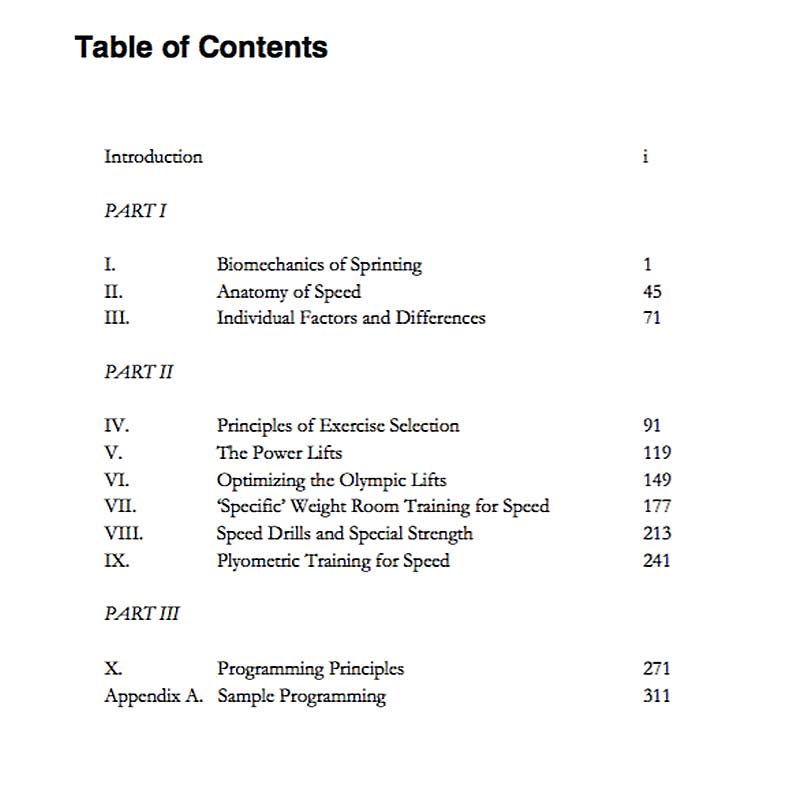 Speed Strength TOC