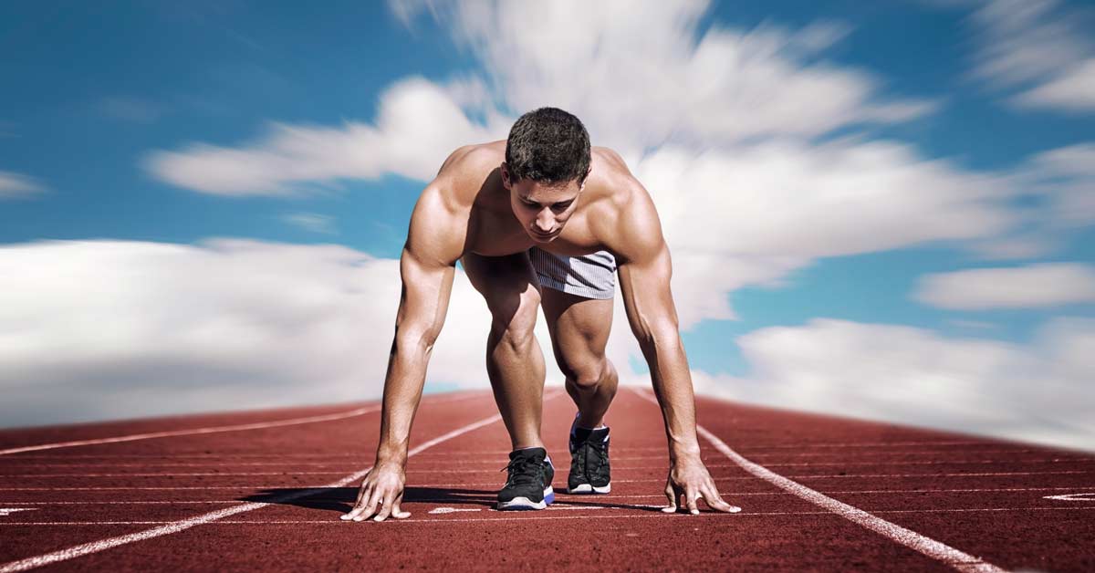 Sprinter At Start Line|Two images show a man lifting weights in a gym. Text indicates his progression from 127 pounds to 300 pounds. The words The Barry Project Distance Runner at 340 pounds are visible above the images.|Plyos Deadlifts|Deadlifting Track Classroom|Idaho