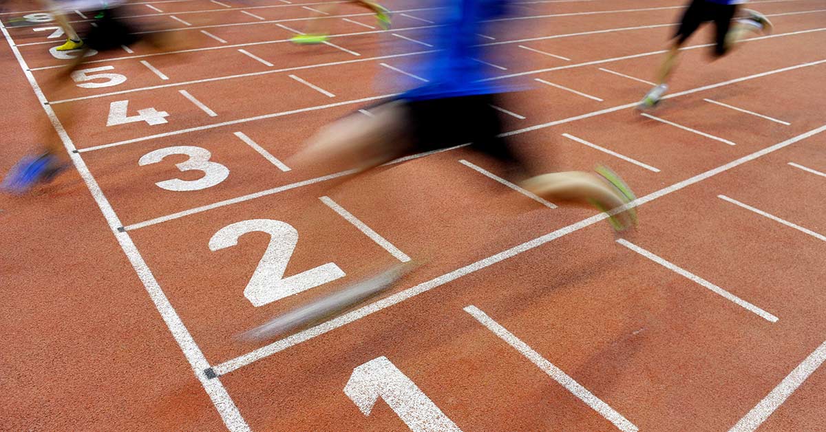 Sprinters Crossing Finish Line