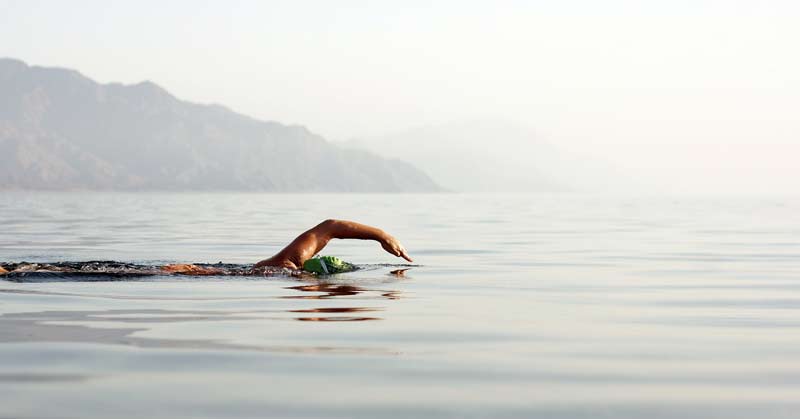 Swimmer Training in Open Water