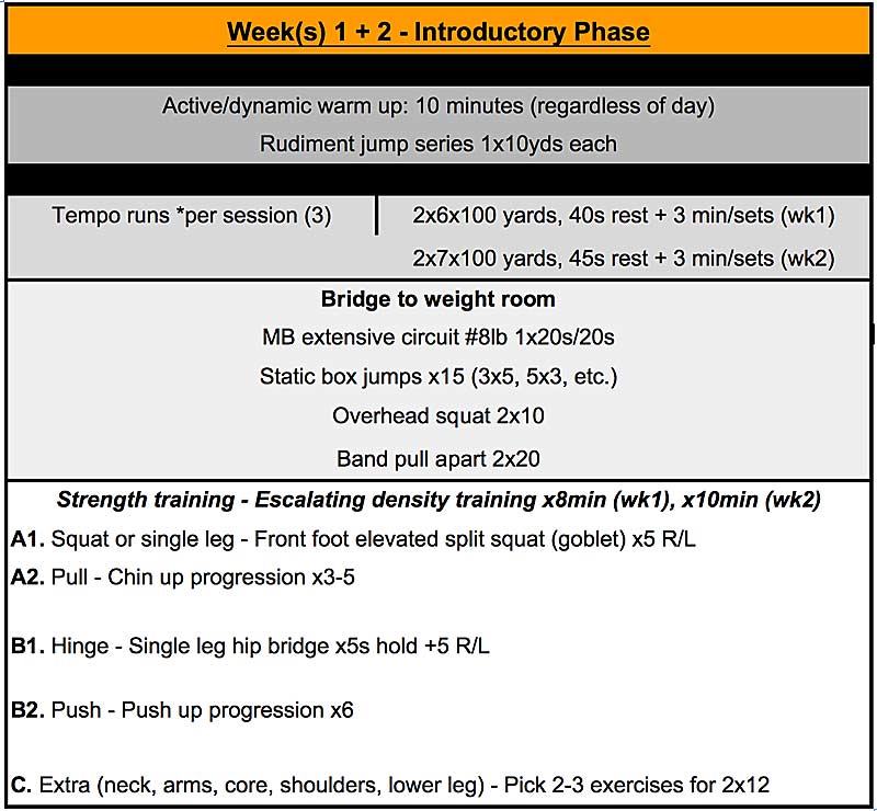 Introductory Training Phase