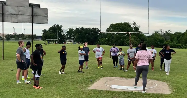 Youth Discus Shot Put Throwers|Mary Foster High School Throwers|Foster Young Thrower|Young Throwers Training|Throw Something|A circular diagram with ion written twice in purple. Inside the circle