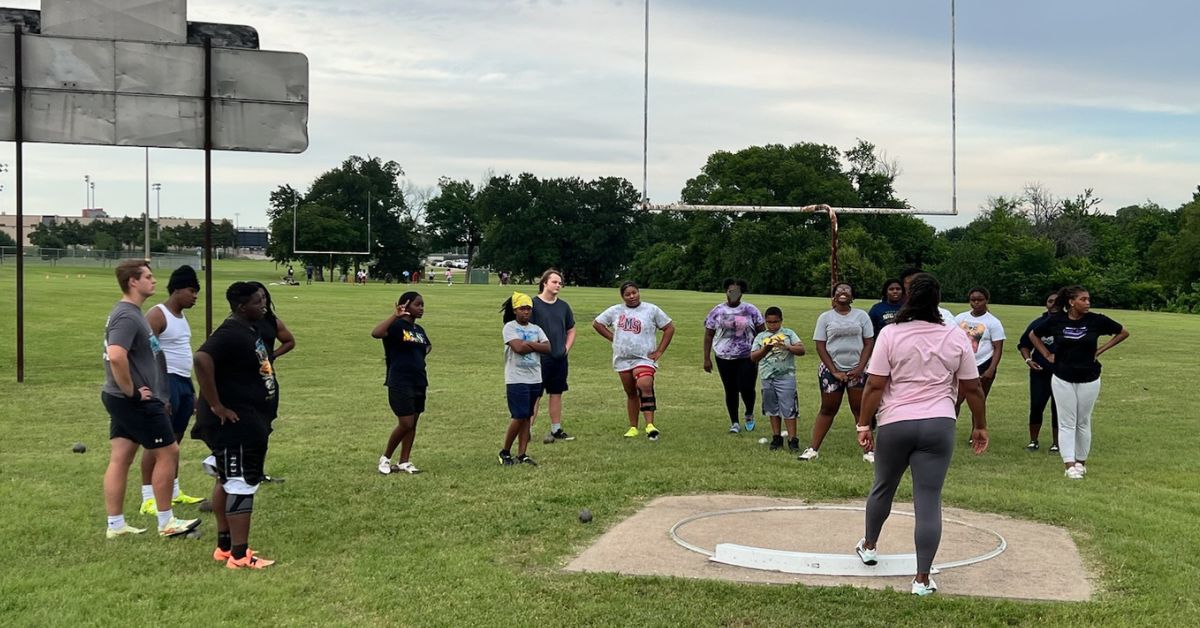 Youth Discus Shot Put Throwers|Mary Foster High School Throwers|Foster Young Thrower|Young Throwers Training|Throw Something|A circular diagram with ion written twice in purple. Inside the circle