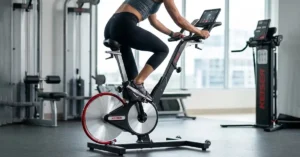 Female training on Keiser M3i Stationary Bike
