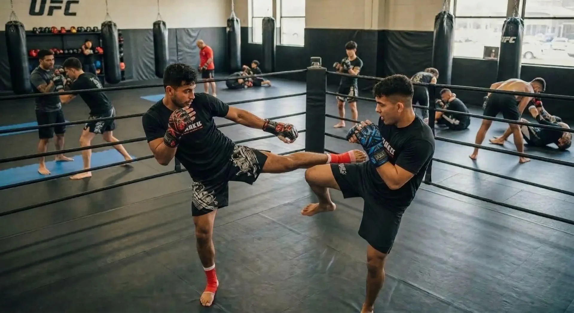 MMA Fighters Sparring