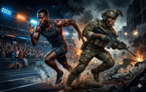 Track Athlete and Army Soldier