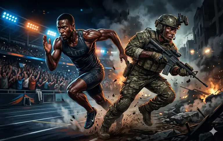 Track Athlete and Army Soldier